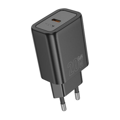 HOCO N60 Verkkolaturi, 20W, 3A, 1 x USB-C, Musta