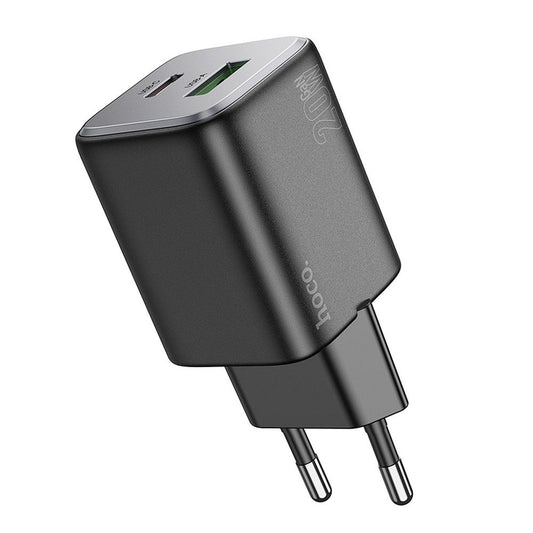 Verkkolaturi HOCO N41, 20W, 3A, 1 x USB-A - 1 x USB-C, Musta