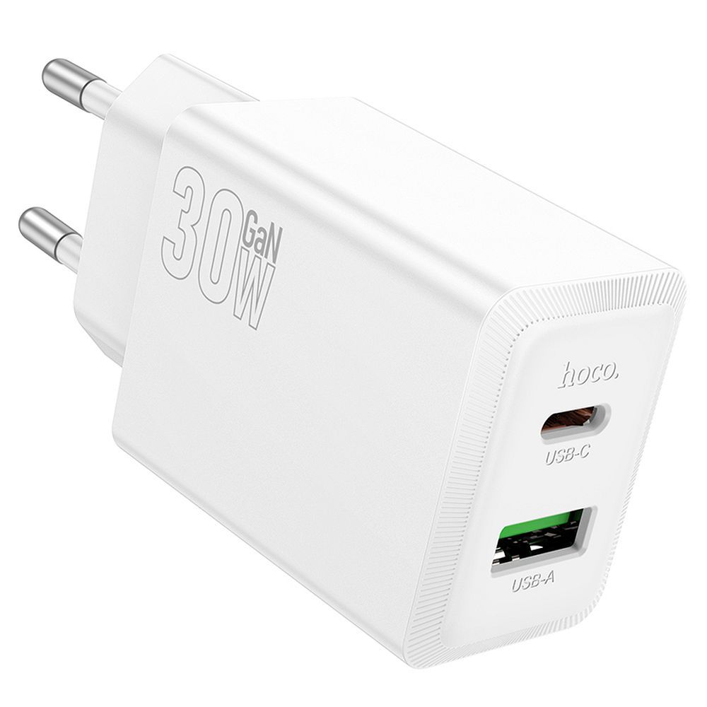 HOCO N71 Verkkolaturi, 30W, 3A, 1 x USB-A - 1 x USB-C, Valkoinen