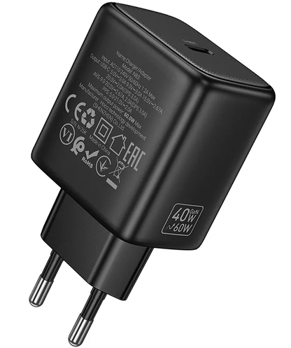 Verkkolaturi HOCO N83, 40W, 3A, 1 x USB-C, Musta