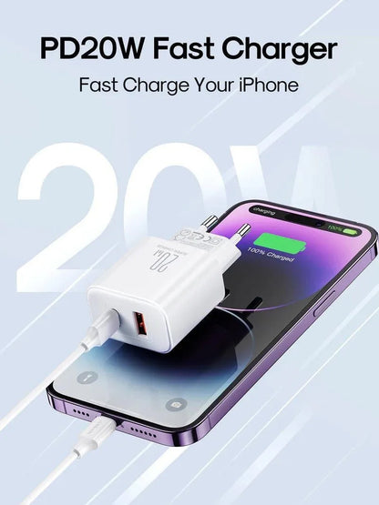 Joyroom JR-TCF05 -verkkolaturi, 20W, 3A, 1 x USB-A - 1 x USB-C, Valkoinen