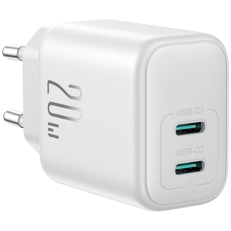 Joyroom JR-TCF12 Verkkolaturi, 20W, 3A, 2 x USB-C, Valkoinen