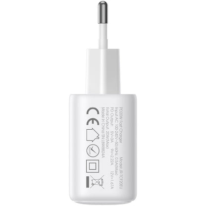 Joyroom JR-TCF12 Verkkolaturi, 20W, 3A, 2 x USB-C, Valkoinen