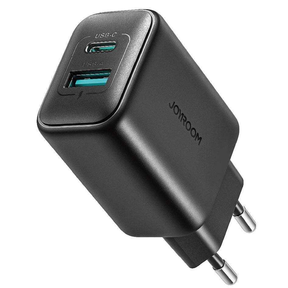 Joyroom JR-TCF13 -verkkolaturi, 25W, 3A, 1 x USB-A - 1 x USB-C, Musta