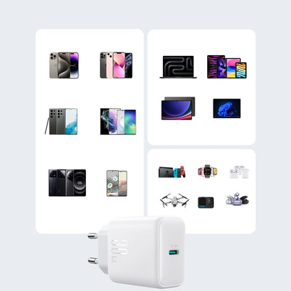 Joyroom JR-TCF24 -verkkolaturi, 30W, 3A, 1 x USB-C, Valkoinen