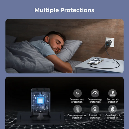 Joyroom JR-TCG17 -verkkolaturi, 45W, 3A, 2 x USB-C, Musta