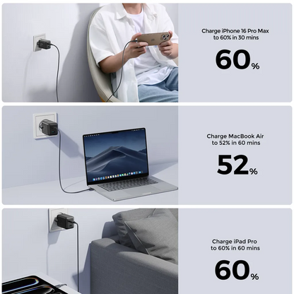 Joyroom JR-TCG17 -verkkolaturi, 45W, 3A, 2 x USB-C, Musta