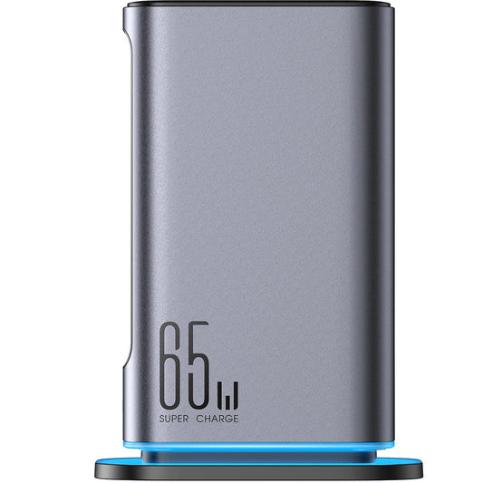 Joyroom JR-TCM02 -latausasema, 65W, 3.25A, 2 x USB-A - 4 x USB-C, Harmaa