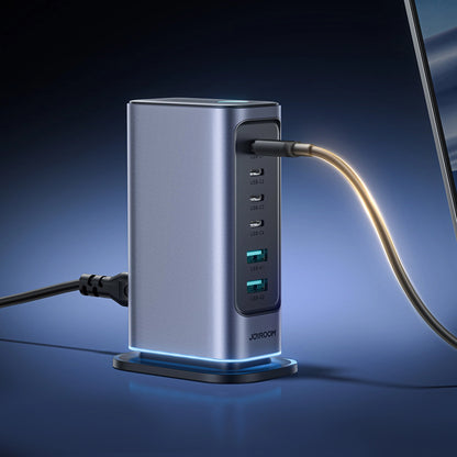 Joyroom JR-TCM02 -latausasema, 65W, 3.25A, 2 x USB-A - 4 x USB-C, Harmaa