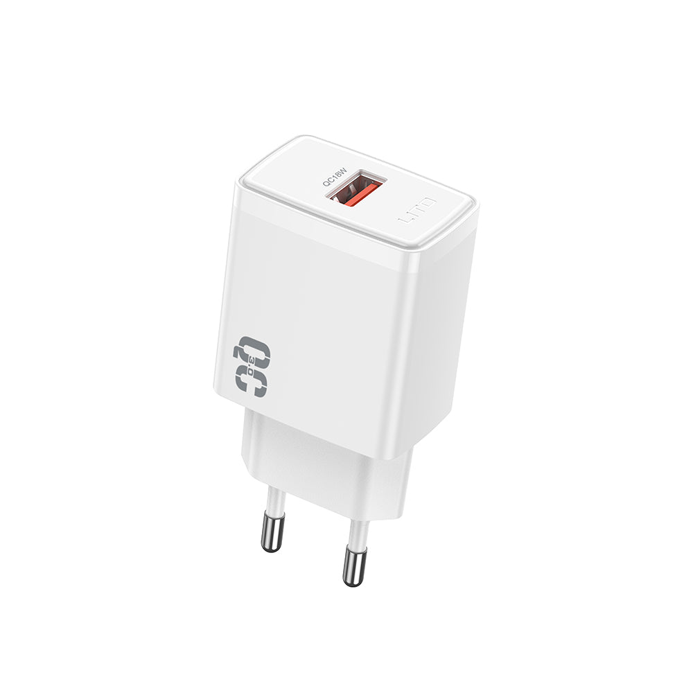 Lito LC08 Verkkolaturi, 18W, 3A, 1 x USB-A, Valkoinen