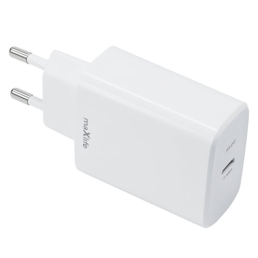MaXlife MXTC-10-20C, 20W, 3A, 1 x USB-C, valkoinen