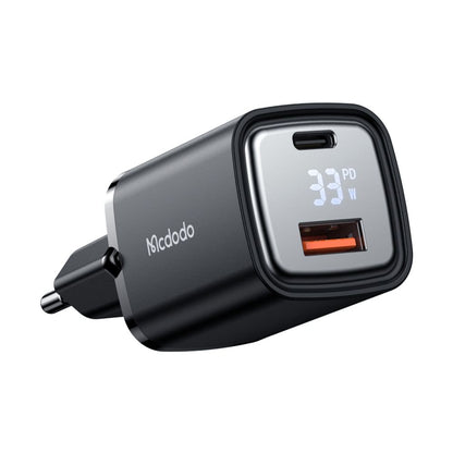 McDodo CH-1701 Graphite Display -verkkolaturi, 33W, 3A, 1 x USB-A - 1 x USB-C, Musta