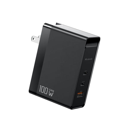 McDodo CH-8101 Pro Nuc AR Power Travel -verkkolaturi, 100W, 5A, 1 x USB-A - 2 x USB-C, Musta