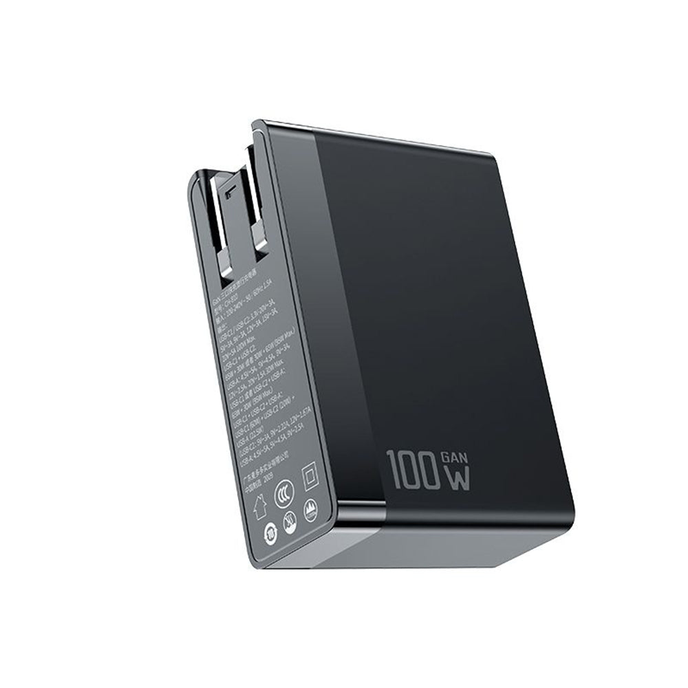 McDodo CH-8101 Pro Nuc AR Power Travel -verkkolaturi, 100W, 5A, 1 x USB-A - 2 x USB-C, Musta