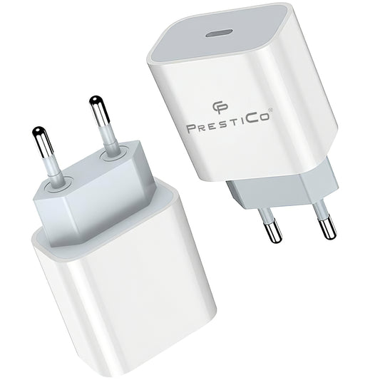 Verkkolaturi Prestico F8A Box, 20W, 3A, 1 x USB-C, valkoinen