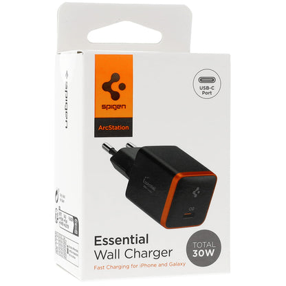 Verkkolaturi Spigen EE301EU Essential, 30W, 3A, 1 x USB-C, Musta ACH08448