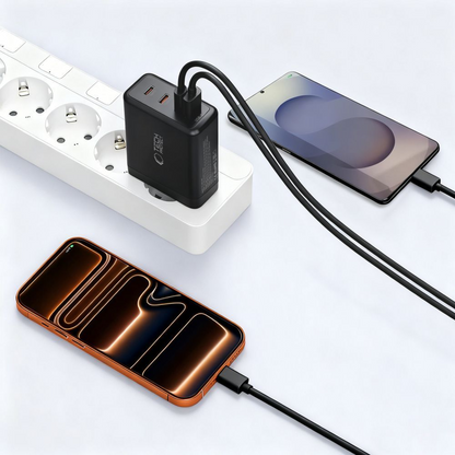 Tech-Protect NC120W-GAN Network Charger, 120W, 5A, 1 x USB-A - 3 x USB-C, Black