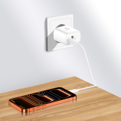 Tech-Protect NCA45W -verkkolaturi, 45W, 3A, 1 x USB-A - 1 x USB-C, Valkoinen
