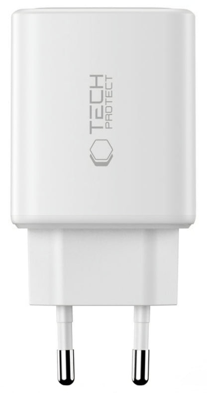 Verkkolaturi Tech-Protect NCA65W, 65W, 3A, 1 x USB-A - 2 x USB-C, Valkoinen