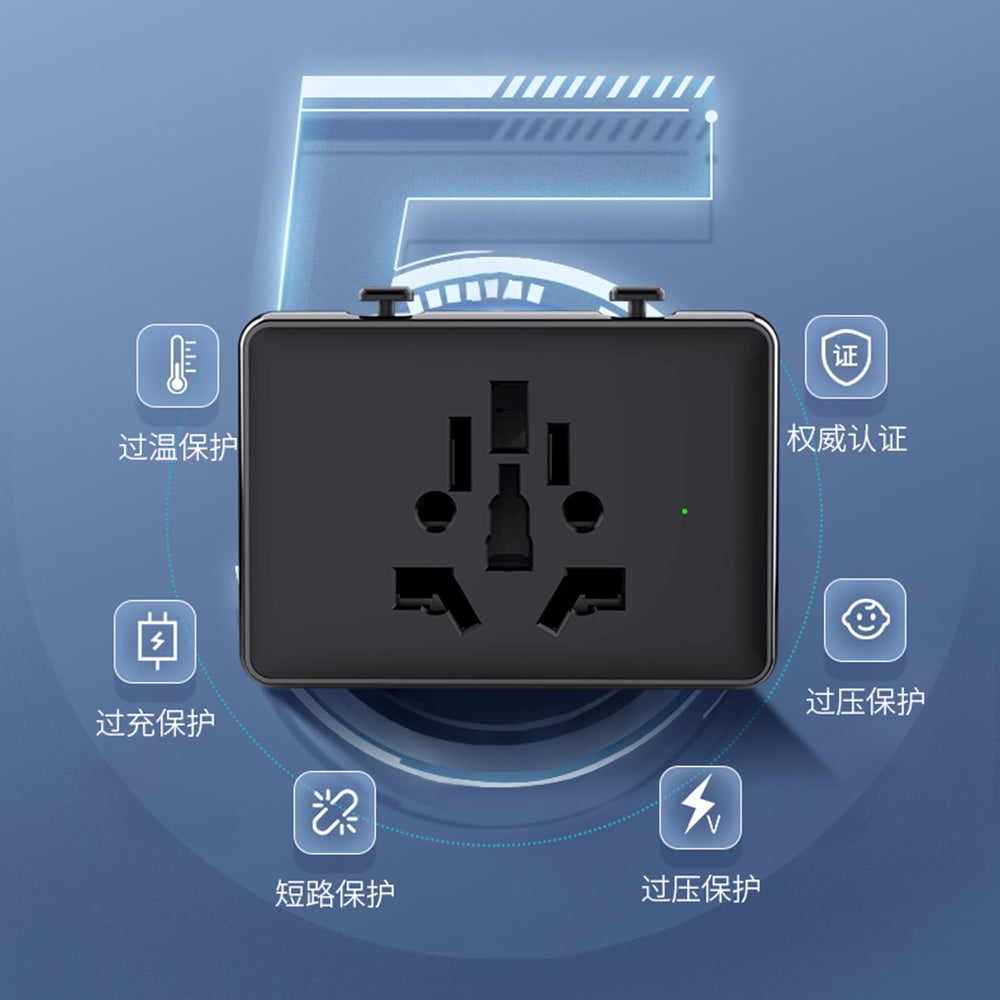 Techsuit HHT203A Travel -verkkolaturi, 20W, 3A, 2 x USB-A - 2 x USB-C, Valkoinen
