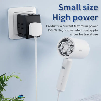 Techsuit HHT904-B1 Travel -verkkolaturi, 15W, 3A, 3 x USB-A - 1 x USB-C, Musta