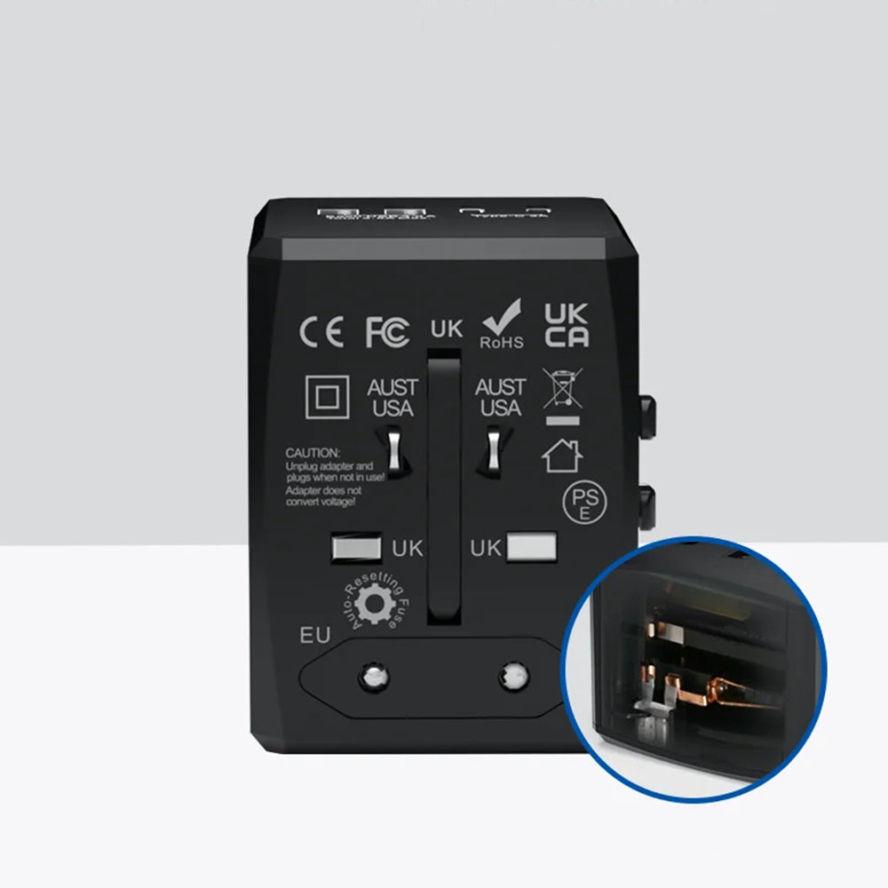 Techsuit HHT904-W2 Travel -verkkolaturi, 20W, 3A, 2 x USB-A - 2 x USB-C, Valkoinen