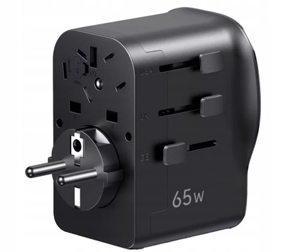 UGREEN Travel S550 verkkolaturi (55001), 65W, 3,25A, 1 x USB-A - 2 x USB-C, Musta