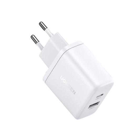 UGREEN X227 Verkkolaturi, 20W, 3A, 1 x USB-A - 1 x USB-C, Valkoinen