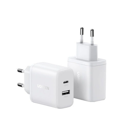 UGREEN X227 Verkkolaturi, 20W, 3A, 1 x USB-A - 1 x USB-C, Valkoinen