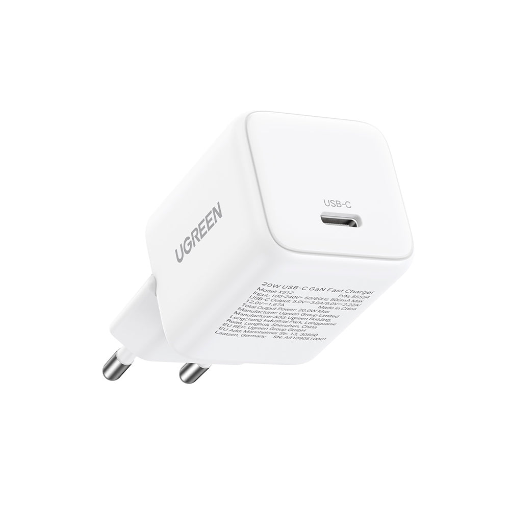 UGREEN X512 Verkkolaturi, 20W, 3A, 1 x USB-C, Valkoinen