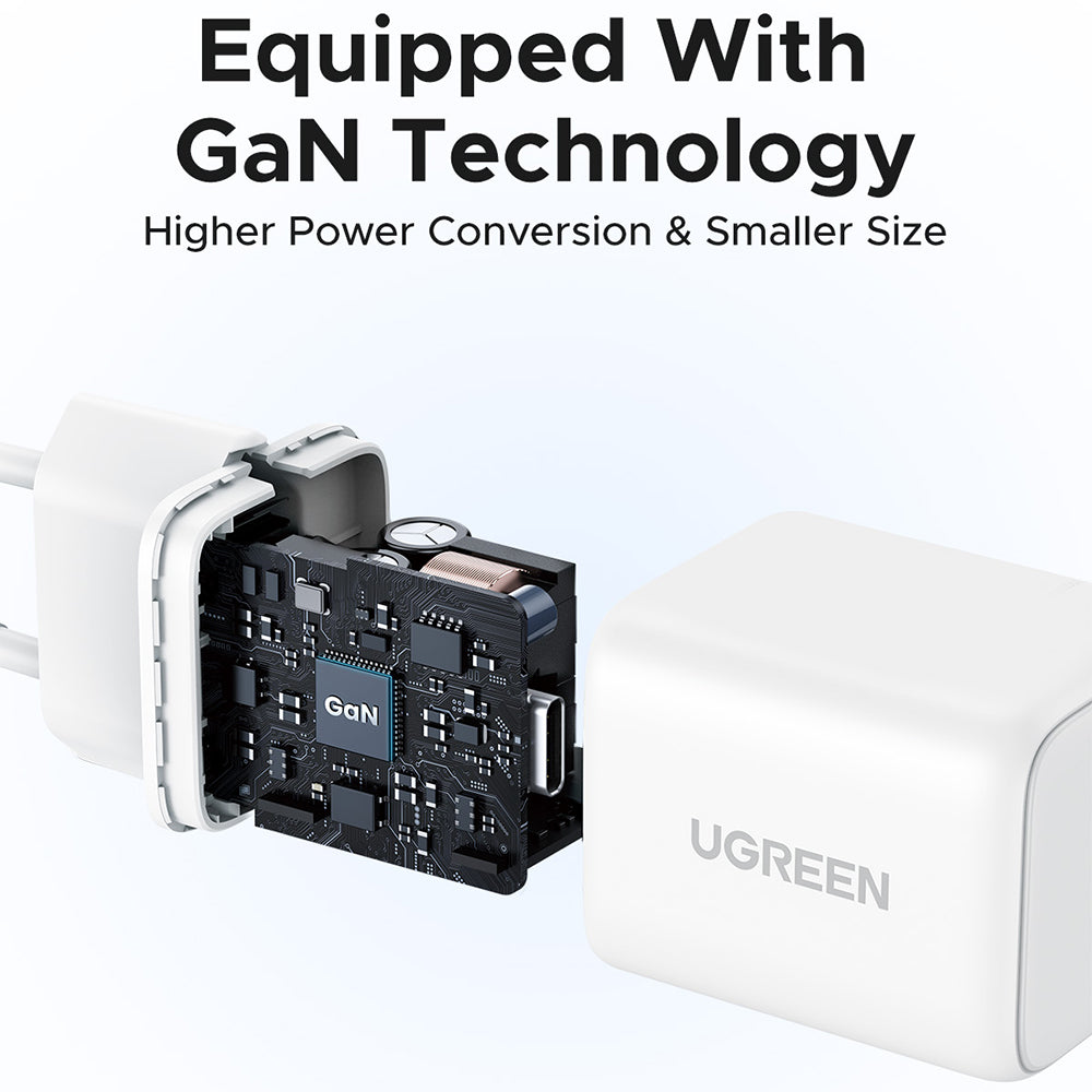 UGREEN X512 Verkkolaturi, 20W, 3A, 1 x USB-C, Valkoinen