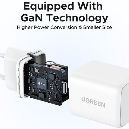 UGREEN X512 Verkkolaturi, 20W, 3A, 1 x USB-C, Valkoinen