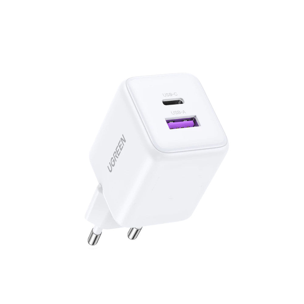 UGREEN X516 Verkkolaturi, 30W, 3A, 1 x USB-A - 1 x USB-C, Valkoinen