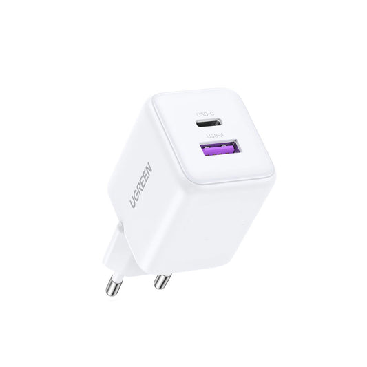 UGREEN X516 Verkkolaturi, 30W, 3A, 1 x USB-A - 1 x USB-C, Valkoinen