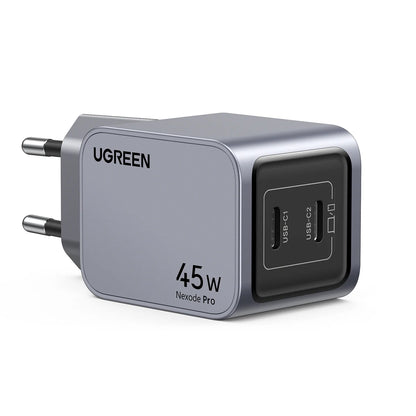 Verkkolaturi UGREEN X707 Nexode Pro, 45W, 3A, 2 x USB-C, harmaa 