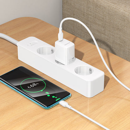 Verkkolaturi USB-C-kaapelilla Borofone BN28 Fuente, 30W, 3A, 1 x USB-C, Valkoinen