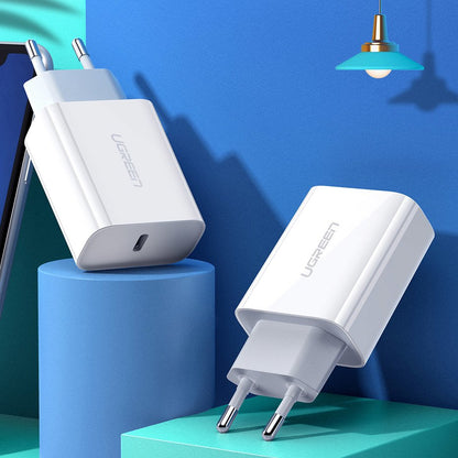 UGREEN CD137 Verkkolaturi, 18W, 3A, 1 x USB-C, Valkoinen