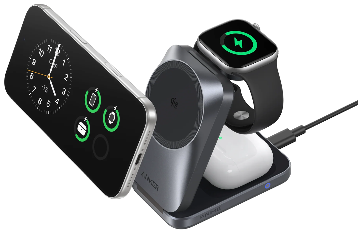 Anker Prime MagGo 3in1 langaton verkkolaturi, 25W, musta A25N1