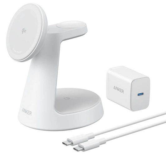 Anker MagGo 3in1 langaton verkkolaturi, 15W, 1.67A, valkoinen B25M4G21