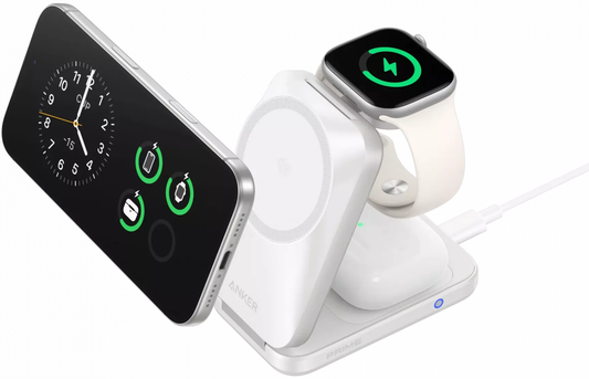 Anker Prime MagGo 3in1 langaton verkkolaturi, 25W, valkoinen B25N1G21