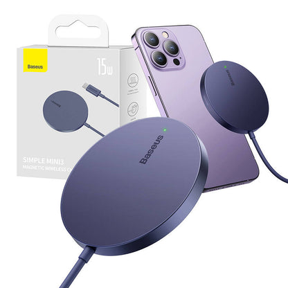 Baseus Simple Mini3 langaton laturi, 15W, 1.67A, Violetti CCJJ040205