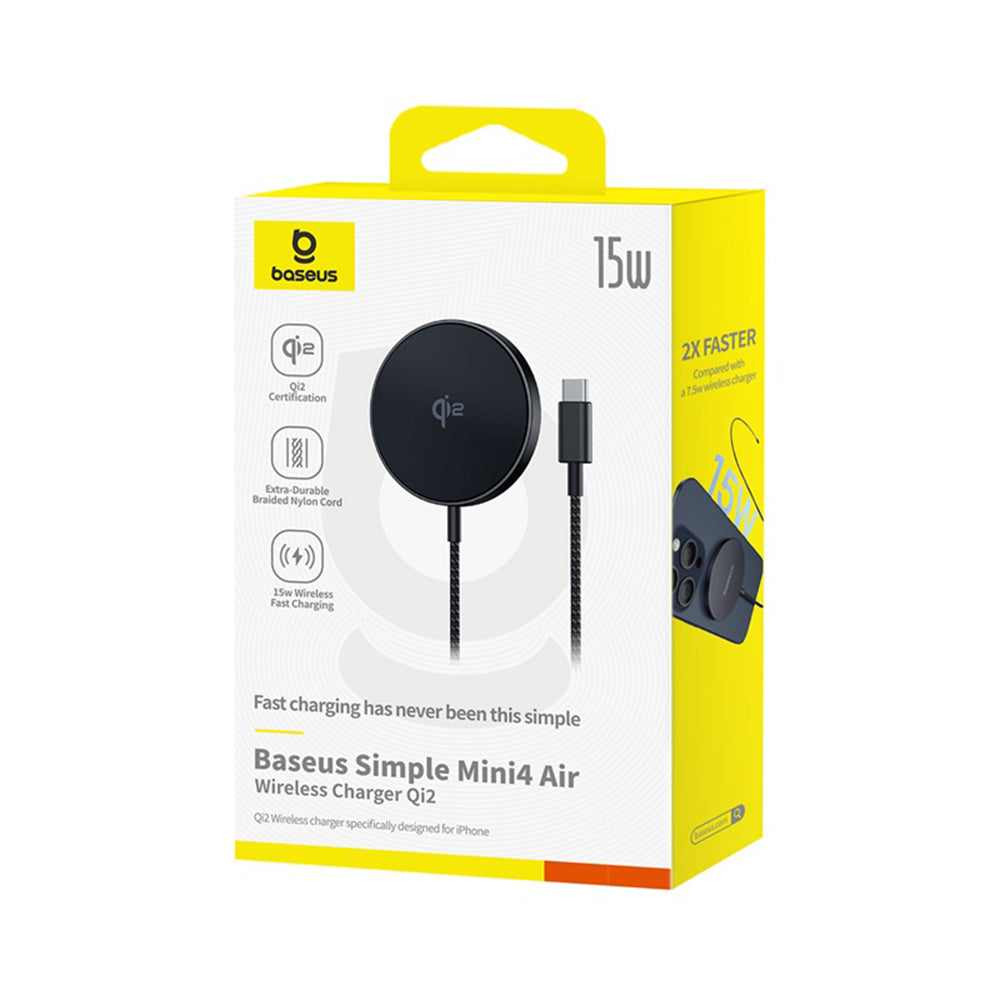 Baseus Simple Mini4 Air langaton verkkolaturi, 15W, 1.67A, Musta P10278200111-00
