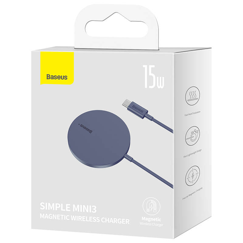 Baseus Simple Mini3 langaton laturi, 15W, 1.67A, Violetti CCJJ040205