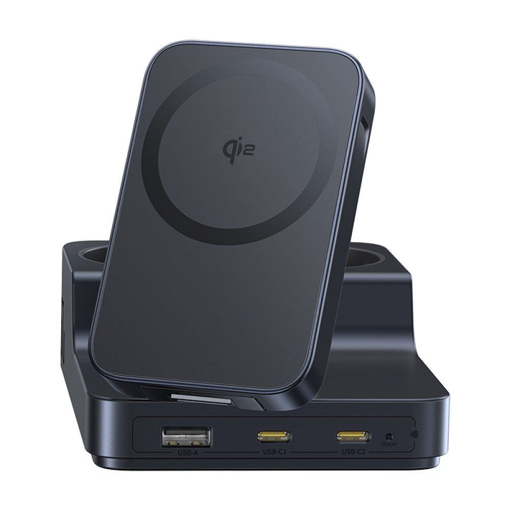 Baseus Nomos ND11 QI 6in1 -latausasema, 67W, 3.35A, 1 x USB-A - 2 x USB-C - 2 x Schuko, Musta P80015804213-00