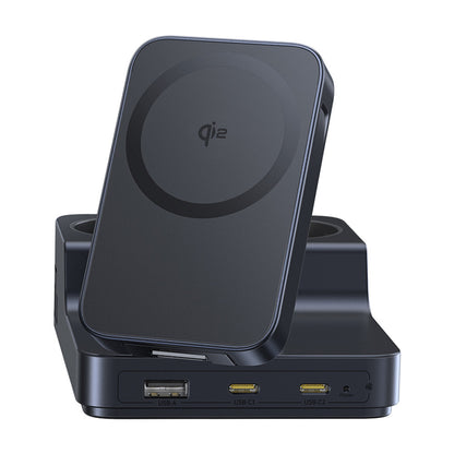 Baseus Nomos ND11 QI 6in1 -latausasema, 67W, 3.35A, 1 x USB-A - 2 x USB-C - 2 x Schuko, Musta P80015804213-00