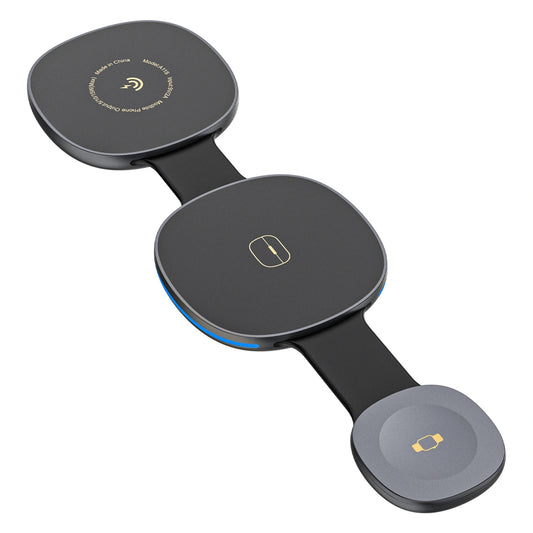 Dudao A11S 3in1 langaton verkkolaturi, 15W, Musta