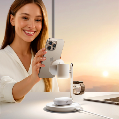 Joyroom JR-W23 3in1 Langaton Verkkolaturi, 15W, 1.67A, Valkoinen