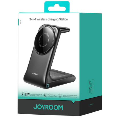 Langaton Joyroom JR-W15 3in1 -verkkolaturi, 15W, 1.67A, Musta