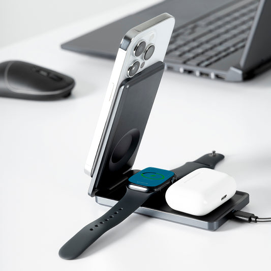 Langaton Proove Metal Edge 3in1 -verkkolaturi, 15W, 1.67A, Harmaa WSME15010003