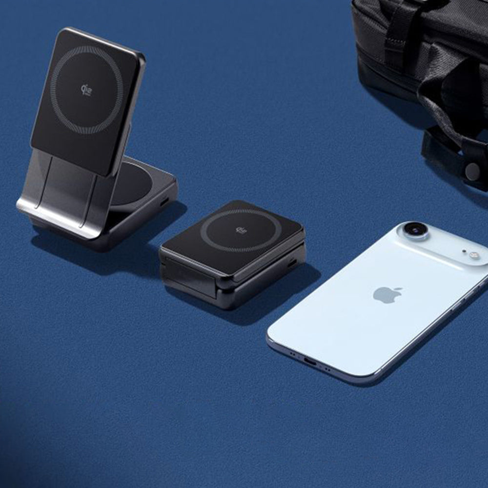 Spigen EF302MOQ 3in1 langaton verkkolaturi, 25W, 1 x USB-C, Harmaa